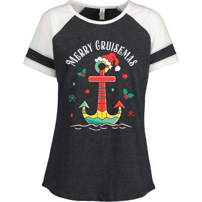 Merry Cruisemas Family Cruise Christmas Cruisin Crew  Enza Ladies Jersey Colorblock Tee