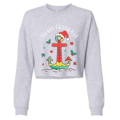 Merry Cruisemas Family Cruise Christmas Cruisin Crew  Cropped Pullover Crew