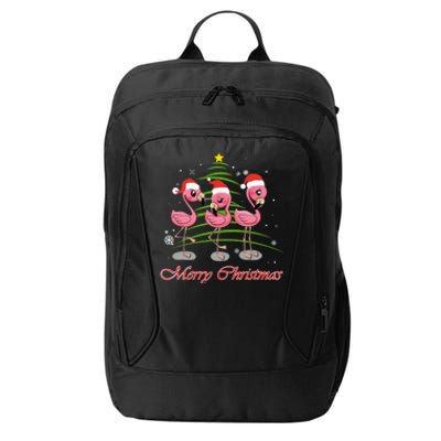 Merry Christmas Flamingo Santa Hat Funny Gifts Teens Girls City Backpack