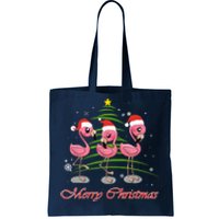 Merry Christmas Flamingo Santa Hat Funny Gifts Teens Girls Tote Bag