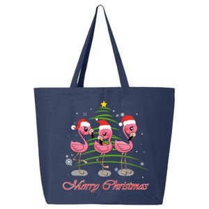 Merry Christmas Flamingo Santa Hat Funny Gifts Teens Girls 25L Jumbo Tote