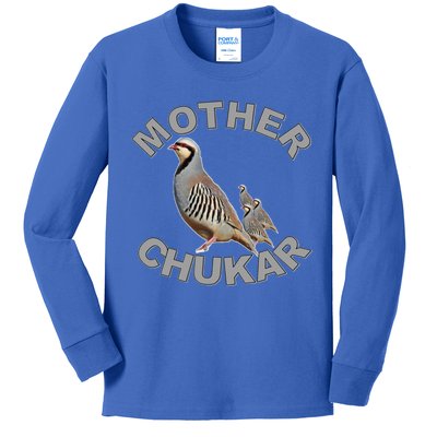 Mother Chukar Funny Upland Game Hunting Great Gift Cool Gift Kids Long Sleeve Shirt