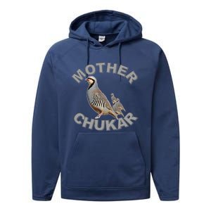 Mother Chukar Funny Upland Game Hunting Great Gift Cool Gift Performance Fleece Hoodie