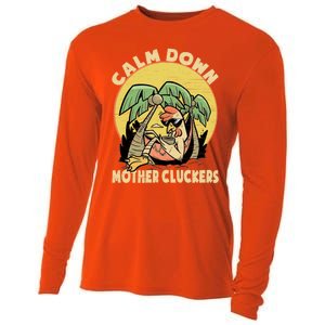 Mother Cluckers Funny Chicken Daddy Funny Gift Cooling Performance Long Sleeve Crew