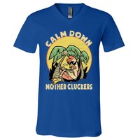 Mother Cluckers Funny Chicken Daddy Funny Gift V-Neck T-Shirt