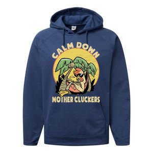 Mother Cluckers Funny Chicken Daddy Funny Gift Performance Fleece Hoodie