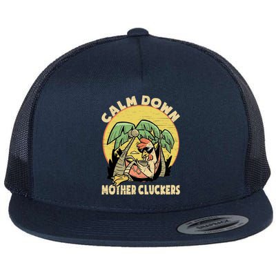 Mother Cluckers Funny Chicken Daddy Funny Gift Flat Bill Trucker Hat