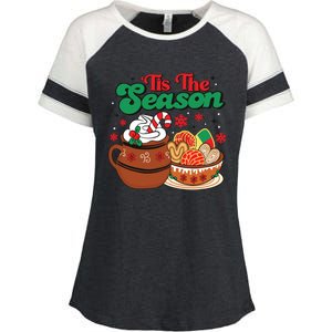 Mexican Christmas Feliz Navidad Latina Christmas Enza Ladies Jersey Colorblock Tee