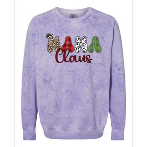 Mama Claus Funny Christmas Holiday Family Matching Colorblast Crewneck Sweatshirt