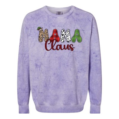 Mama Claus Funny Christmas Holiday Family Matching Colorblast Crewneck Sweatshirt