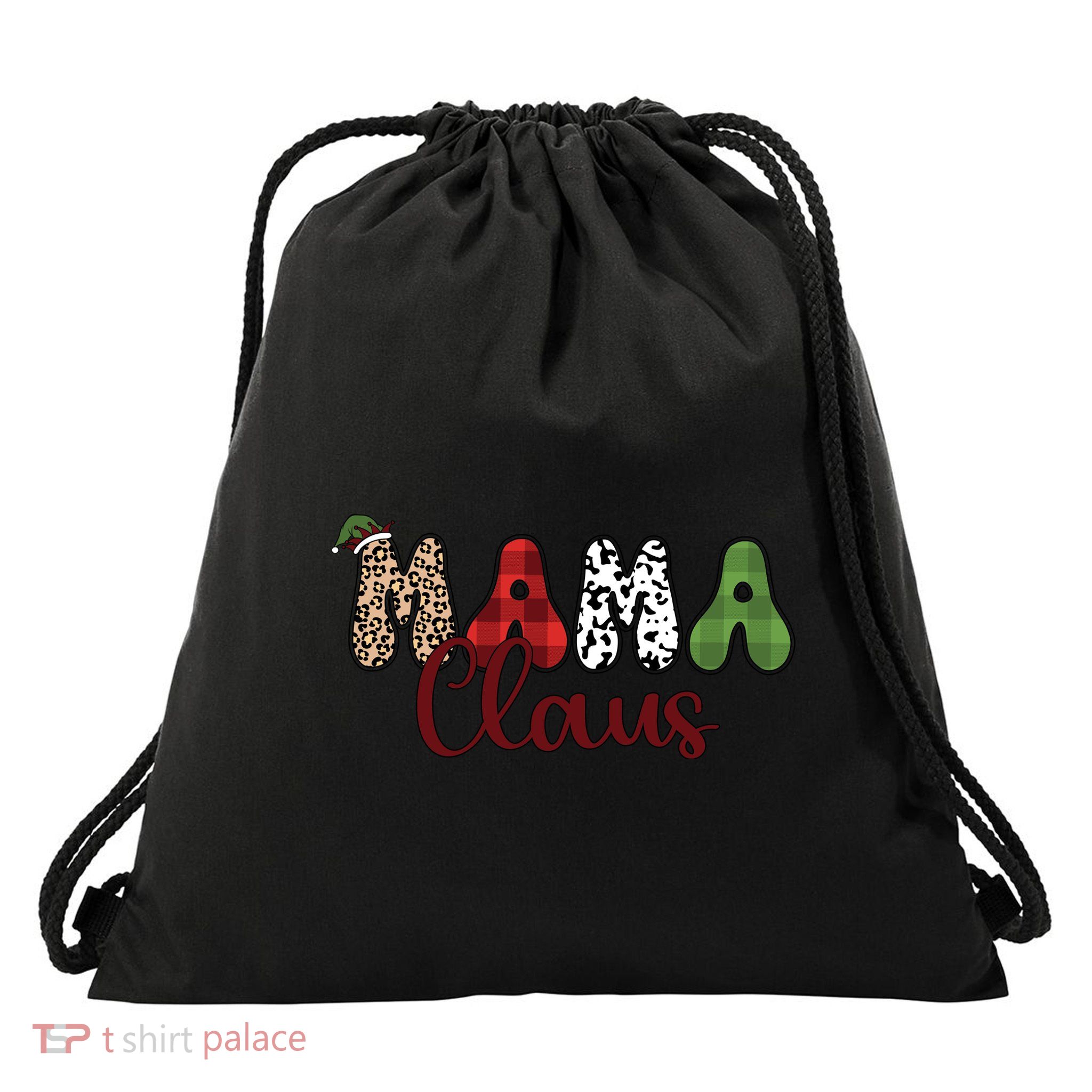Mama Claus Funny Christmas Holiday Family Matching Drawstring Bag