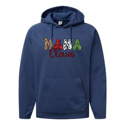 Mama Claus Funny Christmas Holiday Family Matching Performance Fleece Hoodie