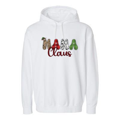 Mama Claus Funny Christmas Holiday Family Matching Garment-Dyed Fleece Hoodie