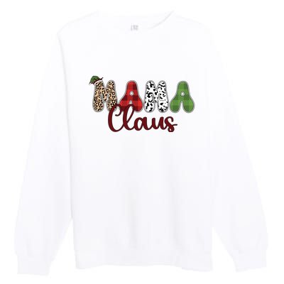 Mama Claus Funny Christmas Holiday Family Matching Premium Crewneck Sweatshirt