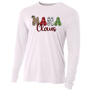 Mama Claus Funny Christmas Holiday Family Matching Cooling Performance Long Sleeve Crew