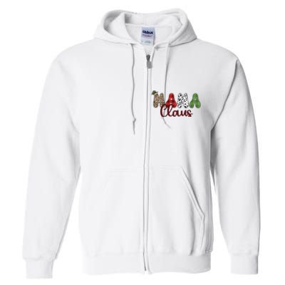 Mama Claus Funny Christmas Holiday Family Matching Full Zip Hoodie