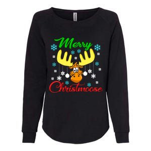 Merry Christmoose Funny Christmas Moose Pun Gift Womens California Wash Sweatshirt