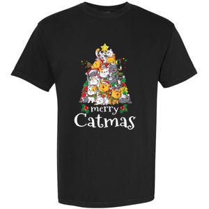 Merry Catmas Funny Cat Dad Cat Mom Christmas Cat Wo  Garment-Dyed Heavyweight T-Shirt