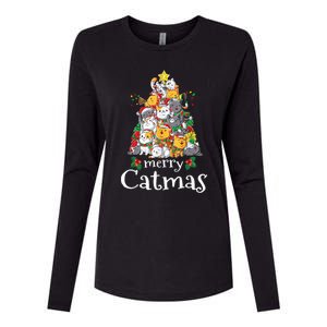 Merry Catmas Funny Cat Dad Cat Mom Christmas Cat Wo  Womens Cotton Relaxed Long Sleeve T-Shirt