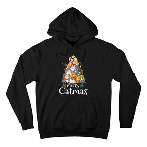 Merry Catmas Funny Cat Dad Cat Mom Christmas Cat Wo  Hoodie