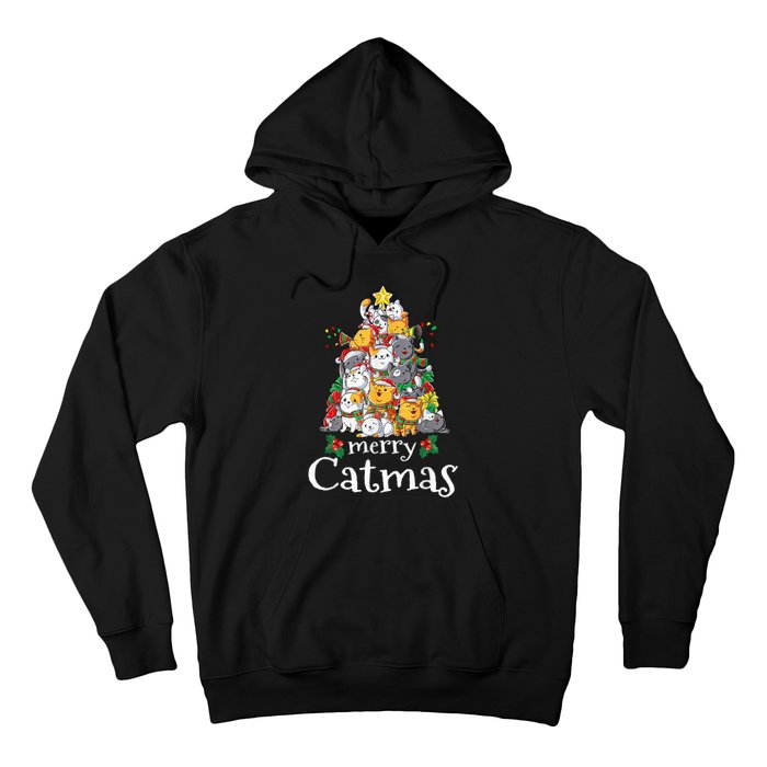 Merry Catmas Funny Cat Dad Cat Mom Christmas Cat Wo  Hoodie