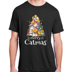 Merry Catmas Funny Cat Dad Cat Mom Christmas Cat Wo  Adult ChromaSoft Performance T-Shirt