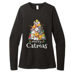 Merry Catmas Funny Cat Dad Cat Mom Christmas Cat Wo  Womens CVC Long Sleeve Shirt