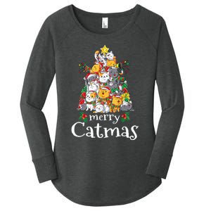 Merry Catmas Funny Cat Dad Cat Mom Christmas Cat Wo  Women's Perfect Tri Tunic Long Sleeve Shirt