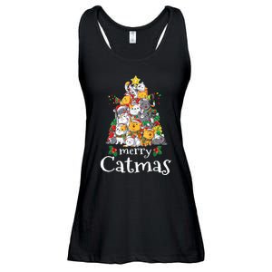 Merry Catmas Funny Cat Dad Cat Mom Christmas Cat Wo  Ladies Essential Flowy Tank