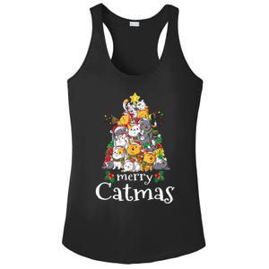 Merry Catmas Funny Cat Dad Cat Mom Christmas Cat Wo  Ladies PosiCharge Competitor Racerback Tank