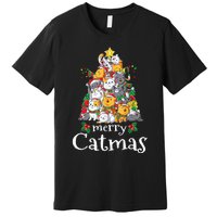 Merry Catmas Funny Cat Dad Cat Mom Christmas Cat Wo  Premium T-Shirt