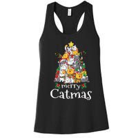 Merry Catmas Funny Cat Dad Cat Mom Christmas Cat Wo  Women's Racerback Tank