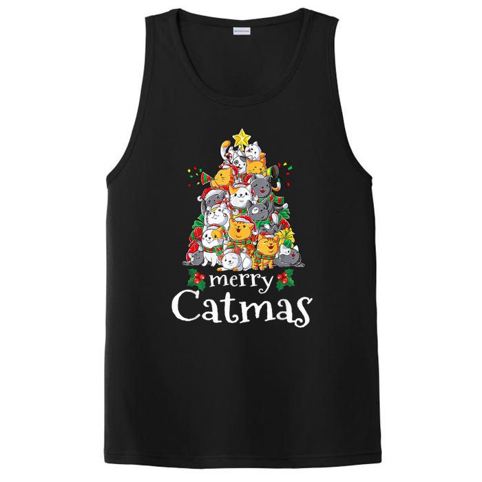 Merry Catmas Funny Cat Dad Cat Mom Christmas Cat Wo  PosiCharge Competitor Tank