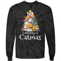 Merry Catmas Funny Cat Dad Cat Mom Christmas Cat Wo  Tie-Dye Long Sleeve Shirt