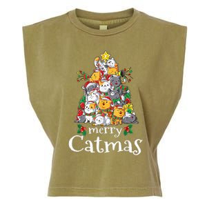 Merry Catmas Funny Cat Dad Cat Mom Christmas Cat Wo  Garment-Dyed Women's Muscle Tee