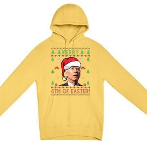 Merry Christmas Funny Joe Biden Happy 4th of July Ugly Xmas  Premium Pullover Hoodie