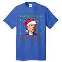 Merry Christmas Funny Joe Biden Happy 4th of July Ugly Xmas  Tall T-Shirt