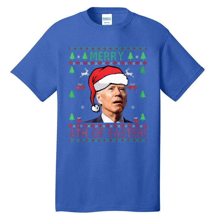 Merry Christmas Funny Joe Biden Happy 4th of July Ugly Xmas  Tall T-Shirt