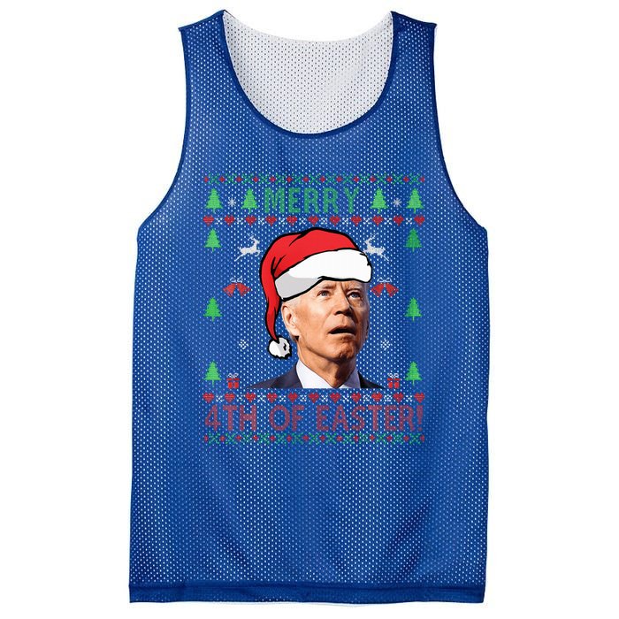 Merry Christmas Funny Joe Biden Happy 4th of July Ugly Xmas  Mesh Reversible Basketball Jersey Tank