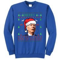 Merry Christmas Funny Joe Biden Happy 4th of July Ugly Xmas  Tall Sweatshirt