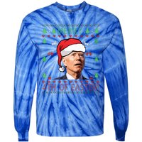 Merry Christmas Funny Joe Biden Happy 4th of July Ugly Xmas  Tie-Dye Long Sleeve Shirt