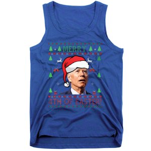 Merry Christmas Funny Joe Biden Happy 4th of July Ugly Xmas  Tank Top