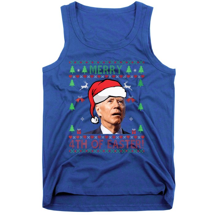 Merry Christmas Funny Joe Biden Happy 4th of July Ugly Xmas  Tank Top