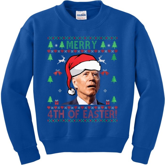 Merry Christmas Funny Joe Biden Happy 4th of July Ugly Xmas  Kids Sweatshirt