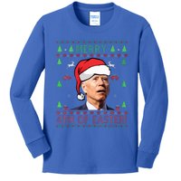 Merry Christmas Funny Joe Biden Happy 4th of July Ugly Xmas  Kids Long Sleeve Shirt