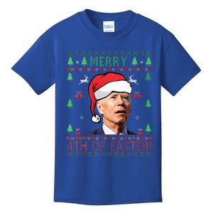 Merry Christmas Funny Joe Biden Happy 4th of July Ugly Xmas  Kids T-Shirt