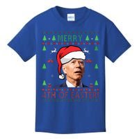 Merry Christmas Funny Joe Biden Happy 4th of July Ugly Xmas  Kids T-Shirt