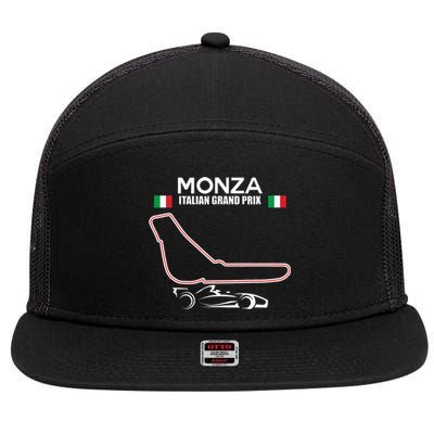 Monza Circuit Formula Racing Car Italian Grand Prix 7 Panel Mesh Trucker Snapback Hat