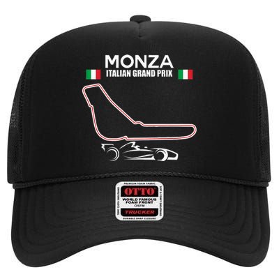 Monza Circuit Formula Racing Car Italian Grand Prix High Crown Mesh Back Trucker Hat