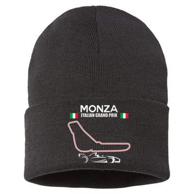 Monza Circuit Formula Racing Car Italian Grand Prix Sustainable Knit Beanie